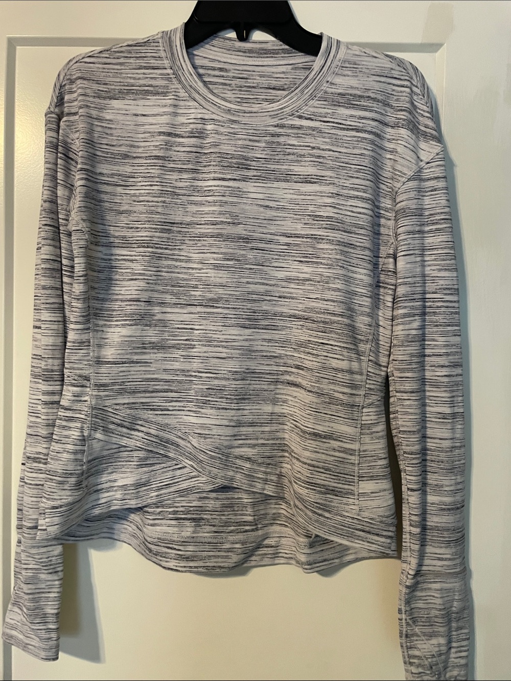 lululemon athletica Heathered Light Gray & Dark Gray Crewneck Pullover